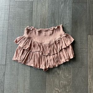 American Threads Ruffle Mini Skirt